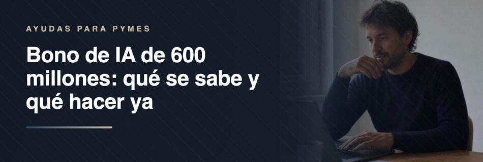 Autonomo revisando el Bono de IA para pymes en su portatil